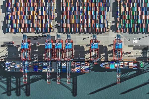 Aerial Photographs of Shipping Container Terminals by Bernhard Lang Photography 