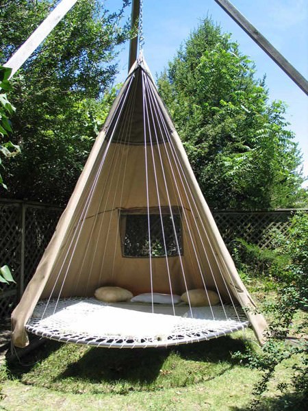 Repurposed Trampoline in Teepee Architecture + Interiors 