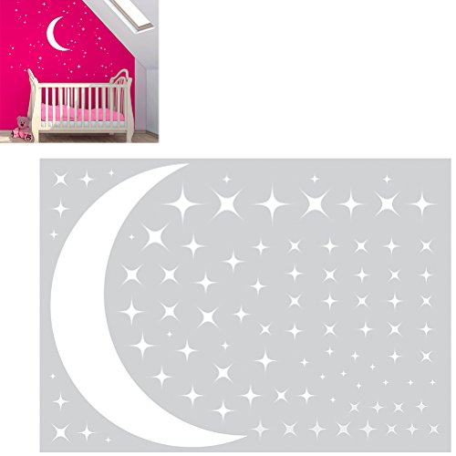 Moon and Stars Wall Stickers 50 X 70 Cm - Gift Ideas - Creative Spotting